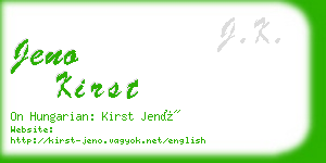 jeno kirst business card